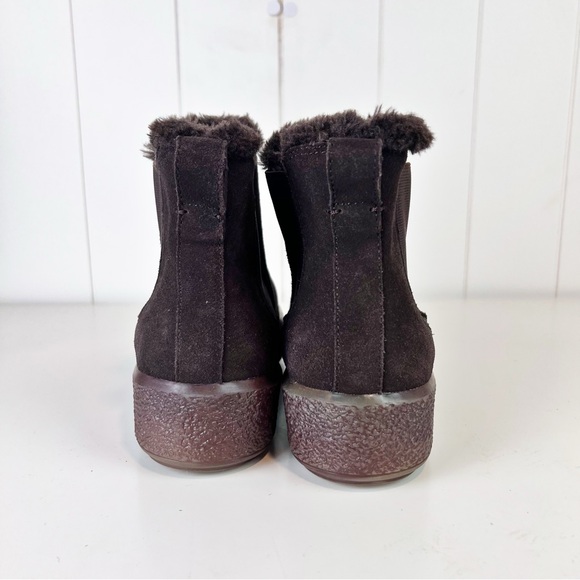 Madewell Suede Shearling Joey Pull-On Chelsea Boot Size 8 Dark Brown - Picture 4 of 10